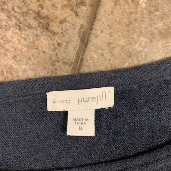 J.Jill Pure Jill DENIM blue cashmere blend kimono sweater M - L - Picture 2 of 2
